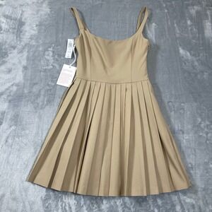 Aritzia Dress Size 00 Sunday Best Trix Wicker Tan Halter Midi